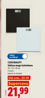 Lidl Szklana waga łazienkowa Cien Beauty 30x1,9x30 cm oferta