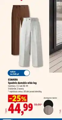 Lidl Spodnie damskie wide leg Esmara oferta