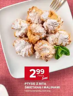 Stokrotka Market Ptysie z bitą śmietaną i malinami oferta