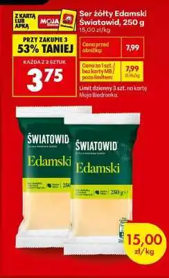 Biedronka Ser żółty Edamski Światowid 250 g oferta