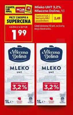 Biedronka Mleko UHT 3,2% Mleczna Dolina, 1 l oferta