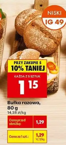 Biedronka Bułka razowa 80 g oferta