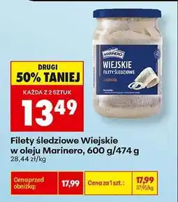 Biedronka Filety śledziowe Wiejskie w oleju Marinero 600 g 474 g oferta