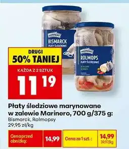 Biedronka Płaty śledziowe marynowane w zalewie Marinero, 700 g/375 g oferta
