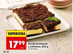 Biedronka Sernik królewski z wiśniami, 650 g oferta