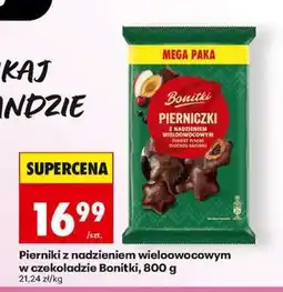 Biedronka Pierniki z nadzieniem wieloowocowym w czekoladzie Bonitki, 800 g oferta