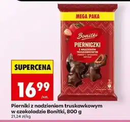 Biedronka Pierniki z nadzieniem truskawkowym w czekoladzie Bonitki, 800 g oferta