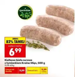 Biedronka Kiełbasa biała surowa z tymiankiem Kraina Mięs, 500 g oferta