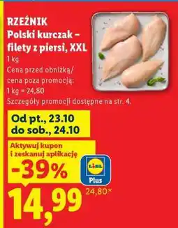 Lidl Rzeźnik Polski kurczak – filety z piersi, XXL oferta