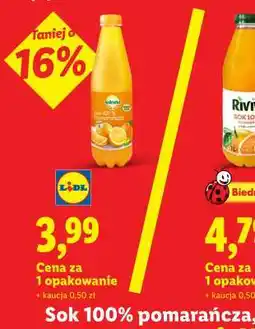 Lidl Sok 100% pomarańcza oferta