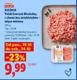 Lidl Polski kurczak Biesiadny, z chowu bez antybiotyków – mięso mielone oferta