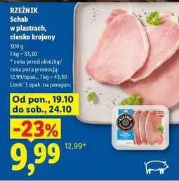 Lidl RZEŹNIK Schab w plastrach, cienko krojony oferta