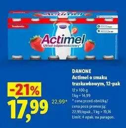 Lidl Danone Actimel o smaku truskawkowym, 12-pak oferta
