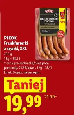 Lidl PIKOK Frankfurterki z szynki, XXL oferta
