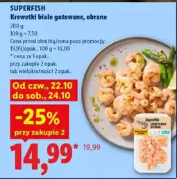 Lidl SUPERFISH Krewetki białe gotowane, obrane oferta