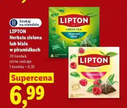 Lidl LIPTON Herbata zielona lub biała w piramidkach oferta