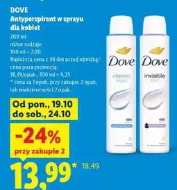Lidl DOVE Antyperspirant w sprayu dla kobiet oferta