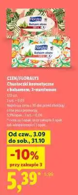 Lidl CIEN/FLORALYS Chusteczki kosmetyczne z balsamem, 3-warstwowe oferta