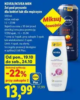Lidl NIVEA/NIVEA MEN Żel pod prysznic oferta