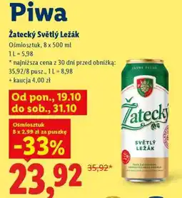 Lidl Žatecký Světlý Ležák oferta