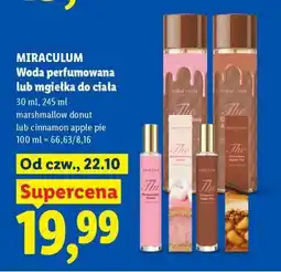 Lidl MIRACULUM Woda perfumowana lub mgiełka do ciała oferta