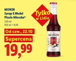 Lidl MONIN Syrop E.Wedel Ptasie Mleczko oferta