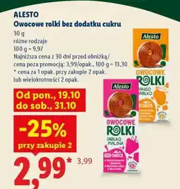 Lidl Alesto Owocowe rolki bez dodatku cukru oferta