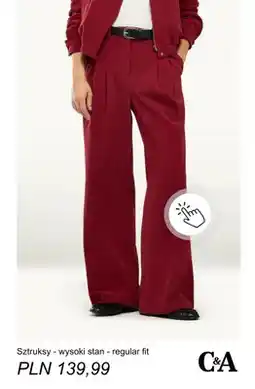 C&A Sztruksy - wysoki stan - regular fit C & A oferta