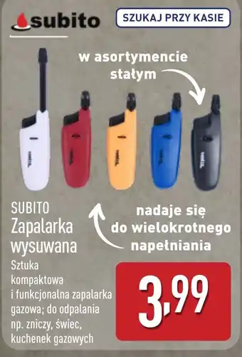 ALDI Zapalarka wysuwana Subito oferta