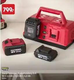 Jula Stacja ładowąca i 4 akumulatory 4 el. 18 V 2,0 Ah + 4,0 Ah + 6,0 Ah oferta