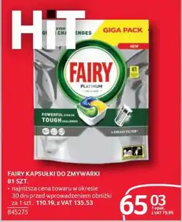 Selgros Fairy Kapsułki do zmywarki oferta
