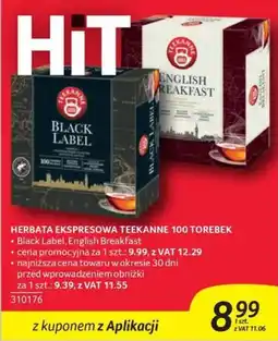 Selgros Herbata ekspresowa TEEKANNE Black Label, English Breakfast oferta