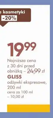 SuperPharm Odżywka ekspresowa Schwarzkopf Gliss oferta