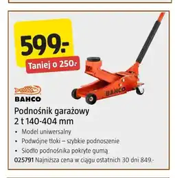 Jula Podnośnik garażowy 2 t 140-404 mm Bahco oferta