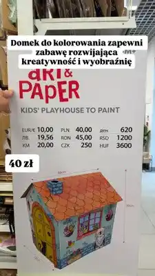 Pepco Domek do kolorowania Art & Paper oferta
