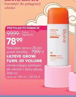 SuperPharm Wzmacniający szampon do włosów i skóry głowy Grow: Turn 3D Volume Lilyeve oferta