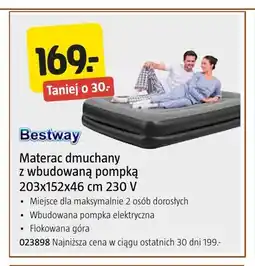 Jula Materac dmuchany z wbudowaną pompką 203x152x46 cm Bestway oferta