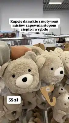 Pepco Kapcie damskie z motywem misia oferta