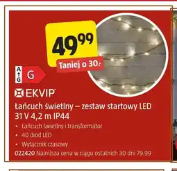 Jula Łańcuch świetlny zestaw startowy LED 4,2 m IP44 Ekvip oferta