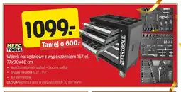 Jula Wózek narzędziowy z wyposażeniem 167 el. 77x90x46 cm Meec Tools oferta