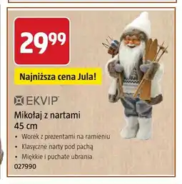 Jula Mikołaj z nartami 45 cm Ekvip oferta
