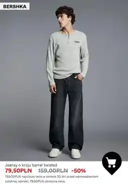 Bershka Jeansy o kroju barrel twisted Bershka oferta
