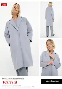 Greenpoint Popielaty płaszcz oversize Greenpoint oferta