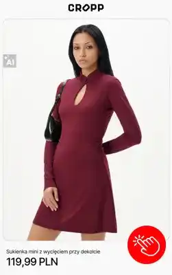 Sukienka mini z wycięciem przy dekolcie Cropp