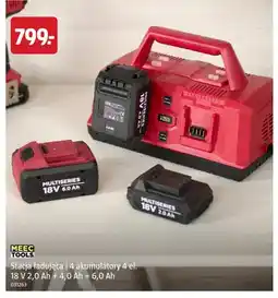 Jula Stacja ładująca i 4 akumulatory 4 el. Meec Tools oferta