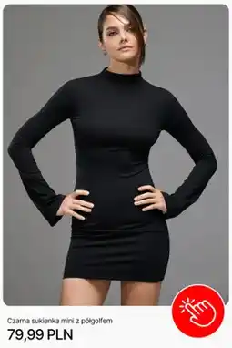 Cropp Czarna sukienka mini z półgolfem Cropp oferta