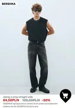 Bershka Jeansy o kroju straight wide Bershka oferta