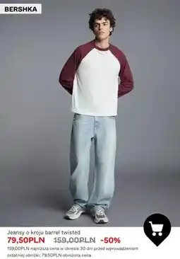 Bershka Jeansy o kroju barrel twisted Bershka oferta