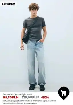 Bershka Jeansy o kroju straight wide Bershka oferta