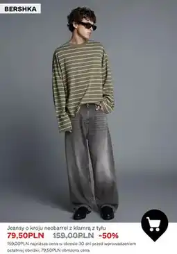 Bershka Jeansy o kroju neobarrel z klamrą z tyłu Bershka oferta